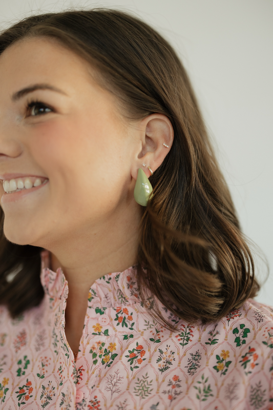 Sage Teardrop Earrings