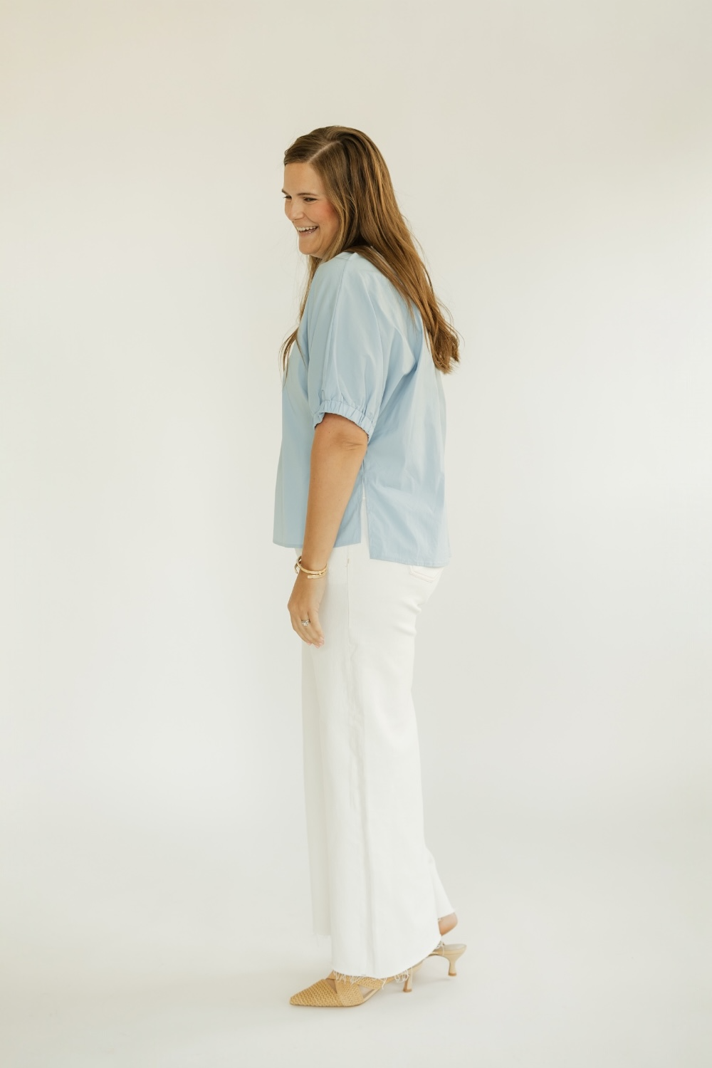 Sheila Chambray Collared Top (S-2XL)