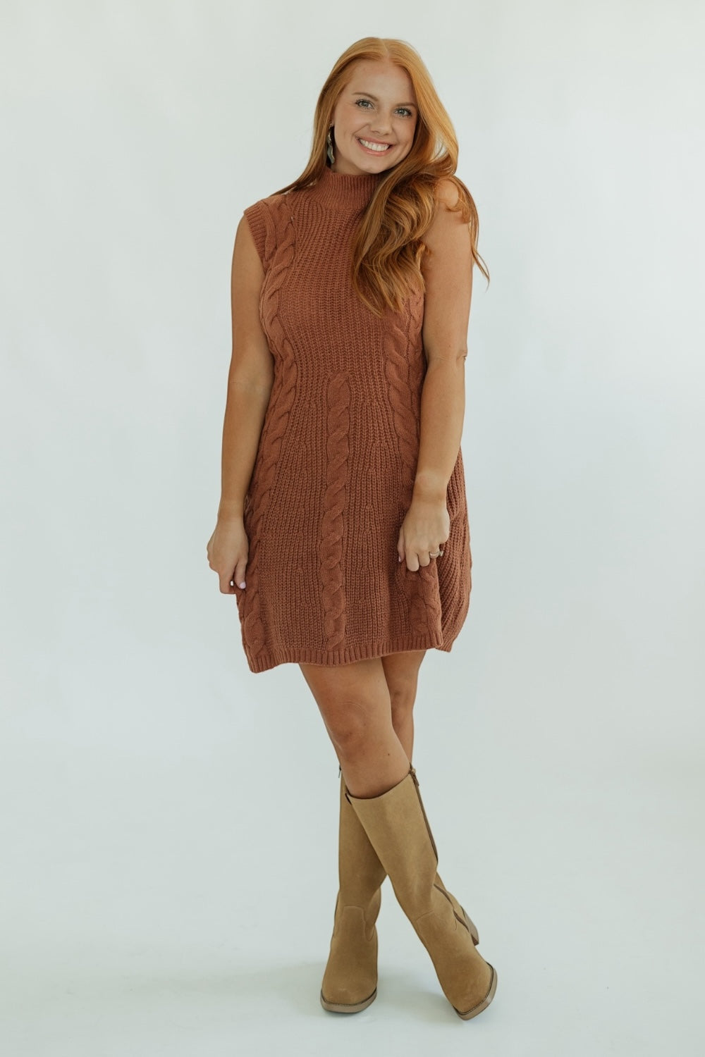 Rust Oversized Sweater Dress (S-3XL)