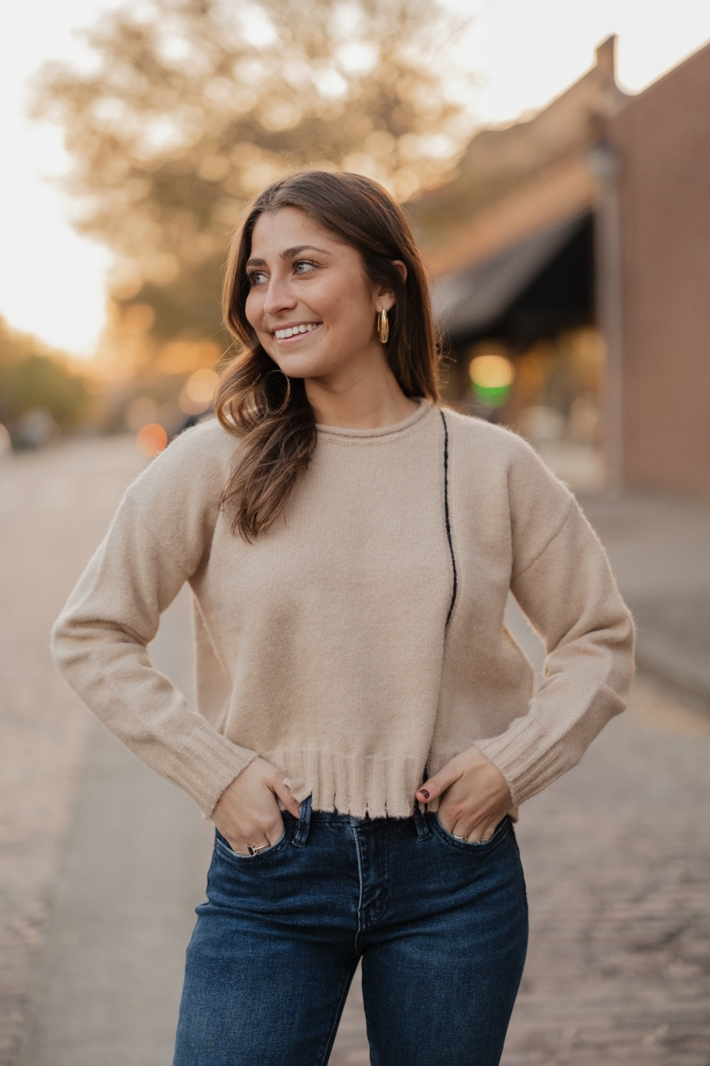 Delilah Distress Hem Sweater