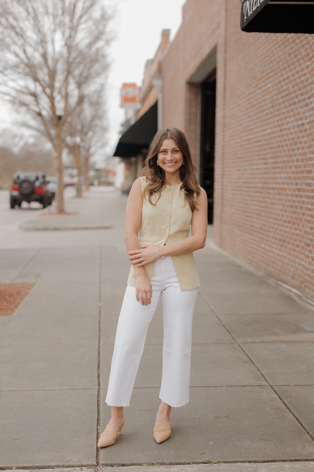 Butter Sleeveless Blazer Top