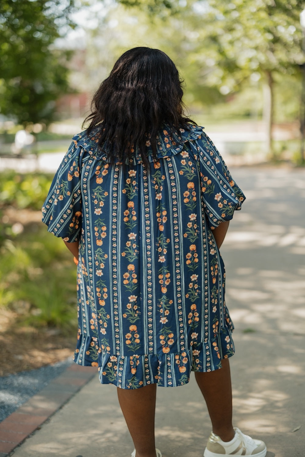 Melinda Navy Floral Mini Dress (S-3XL)