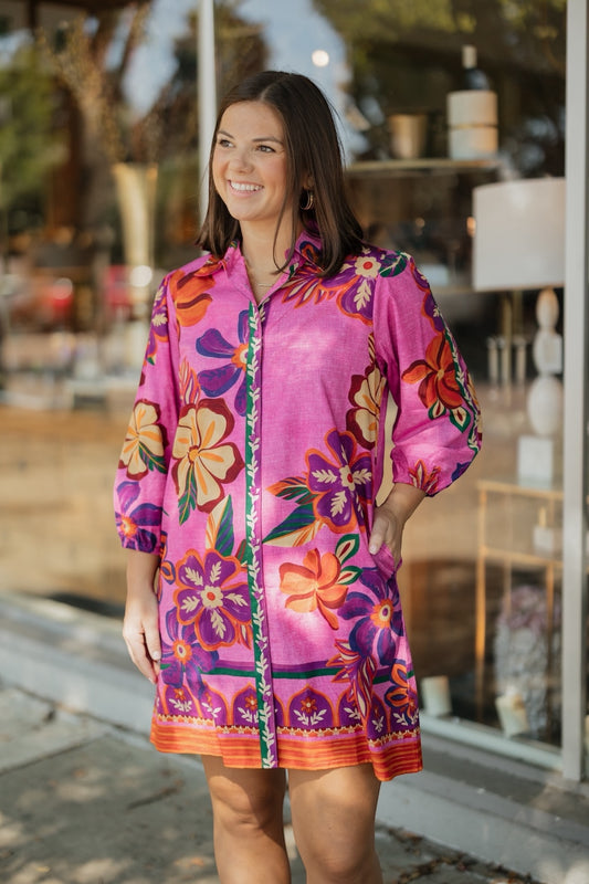 Ava Mauve Blossoms Dress (XS-XL)