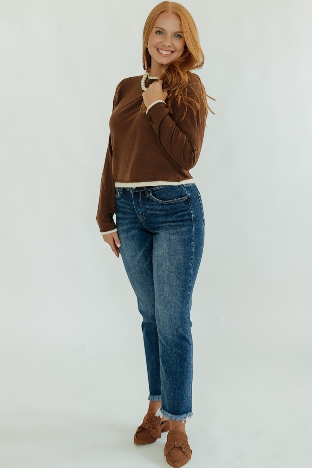 Linda Brown Layered Knit Top