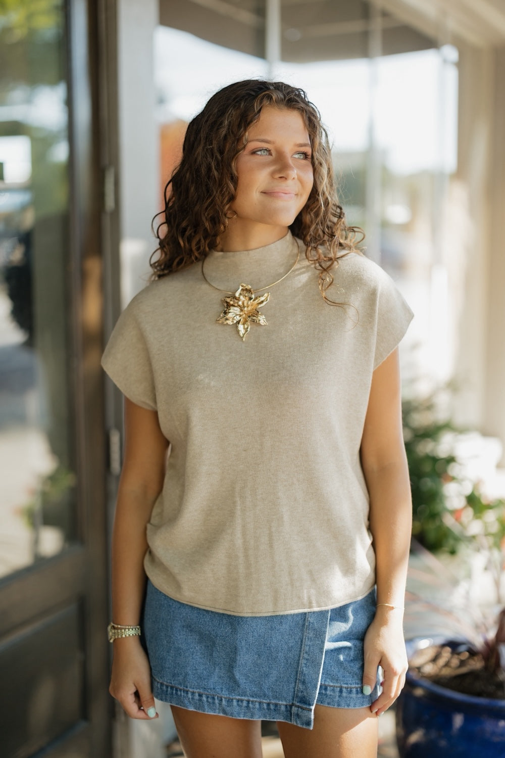Adrienne Taupe Sweater Vest