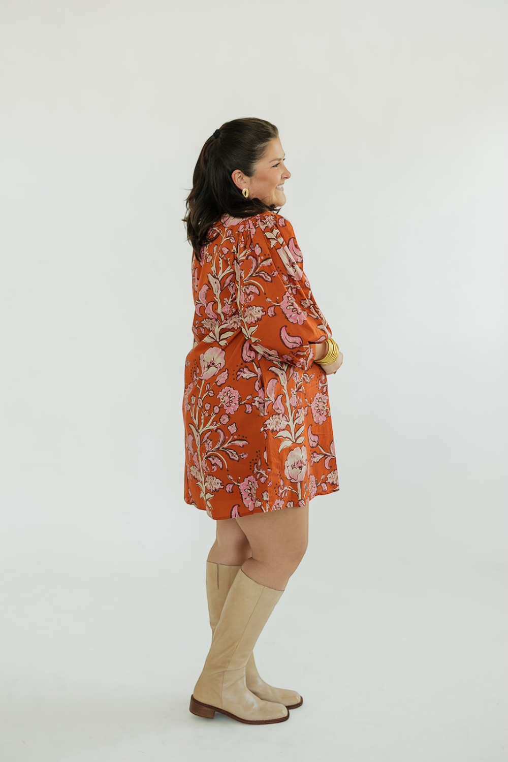 Fran Cinnamon Floral Mini Dress (S-2XL)