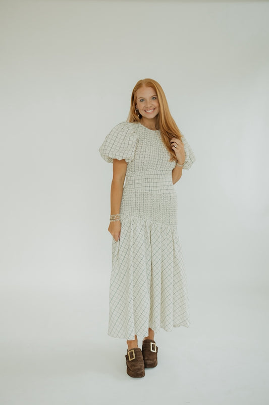 Allie Asymmetrical Smocked Maxi Dress