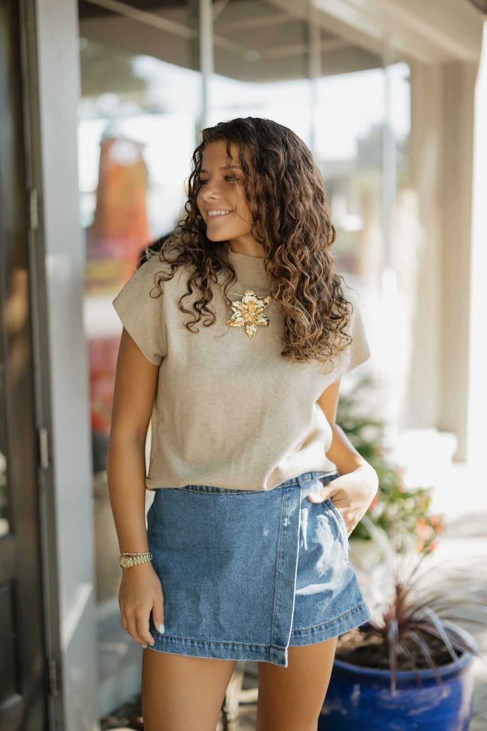 Scottie Denim Wrap Skort (XS-XL)