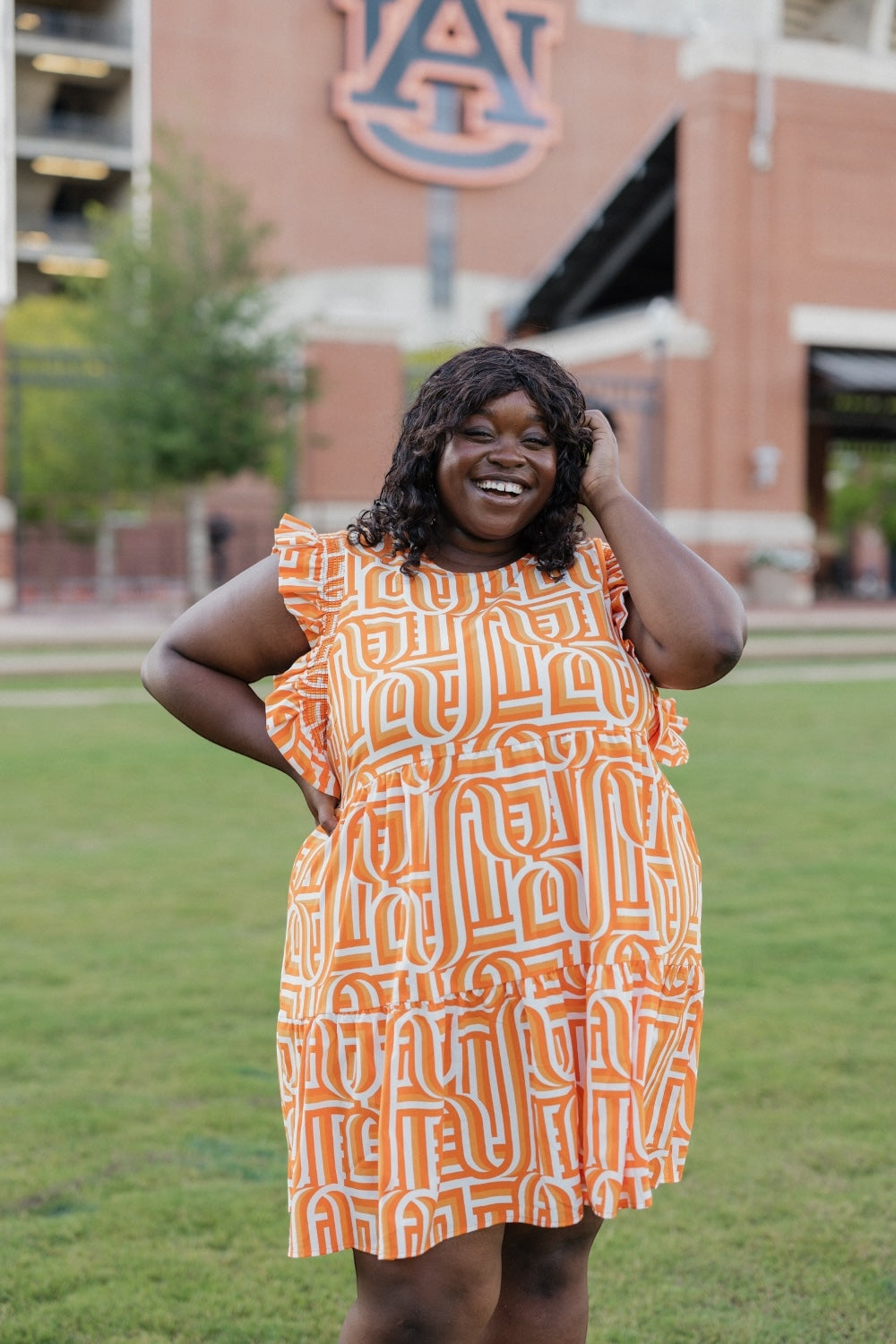 Everly Touchdown Orange Dress (XS-XXL)