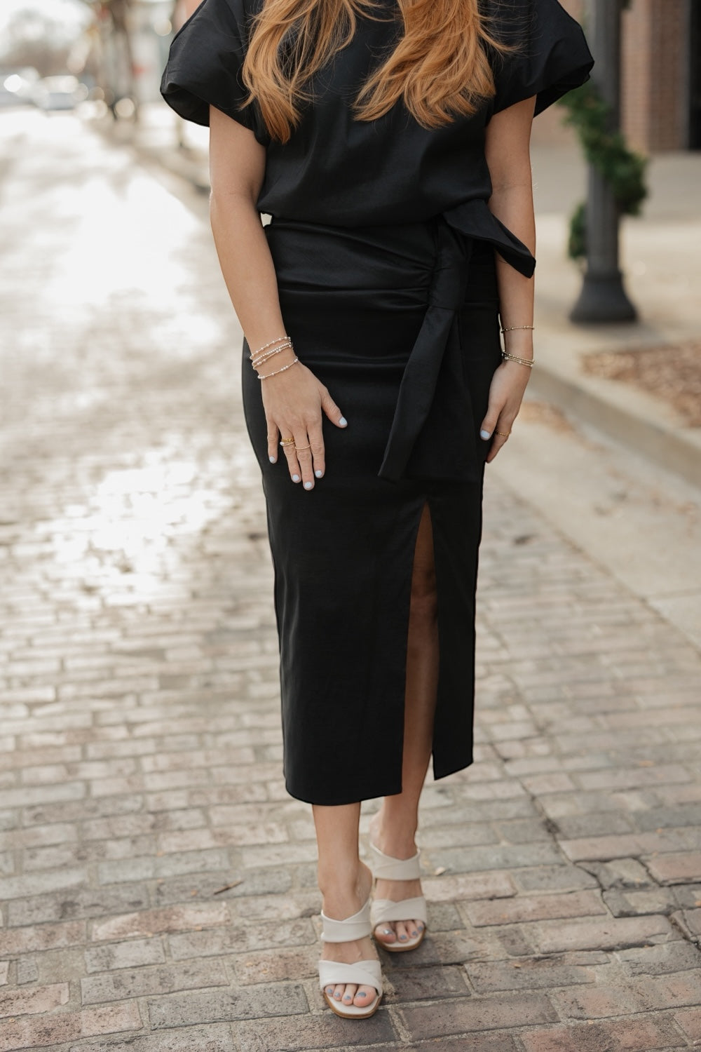 Margot Black Taffeta Bow Skirt (S-3XL)