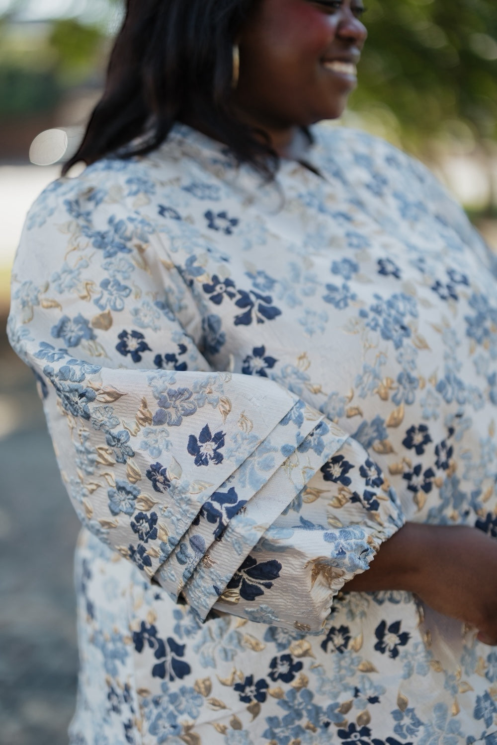 Megan Blue Multi Floral Dress (S-3XL)
