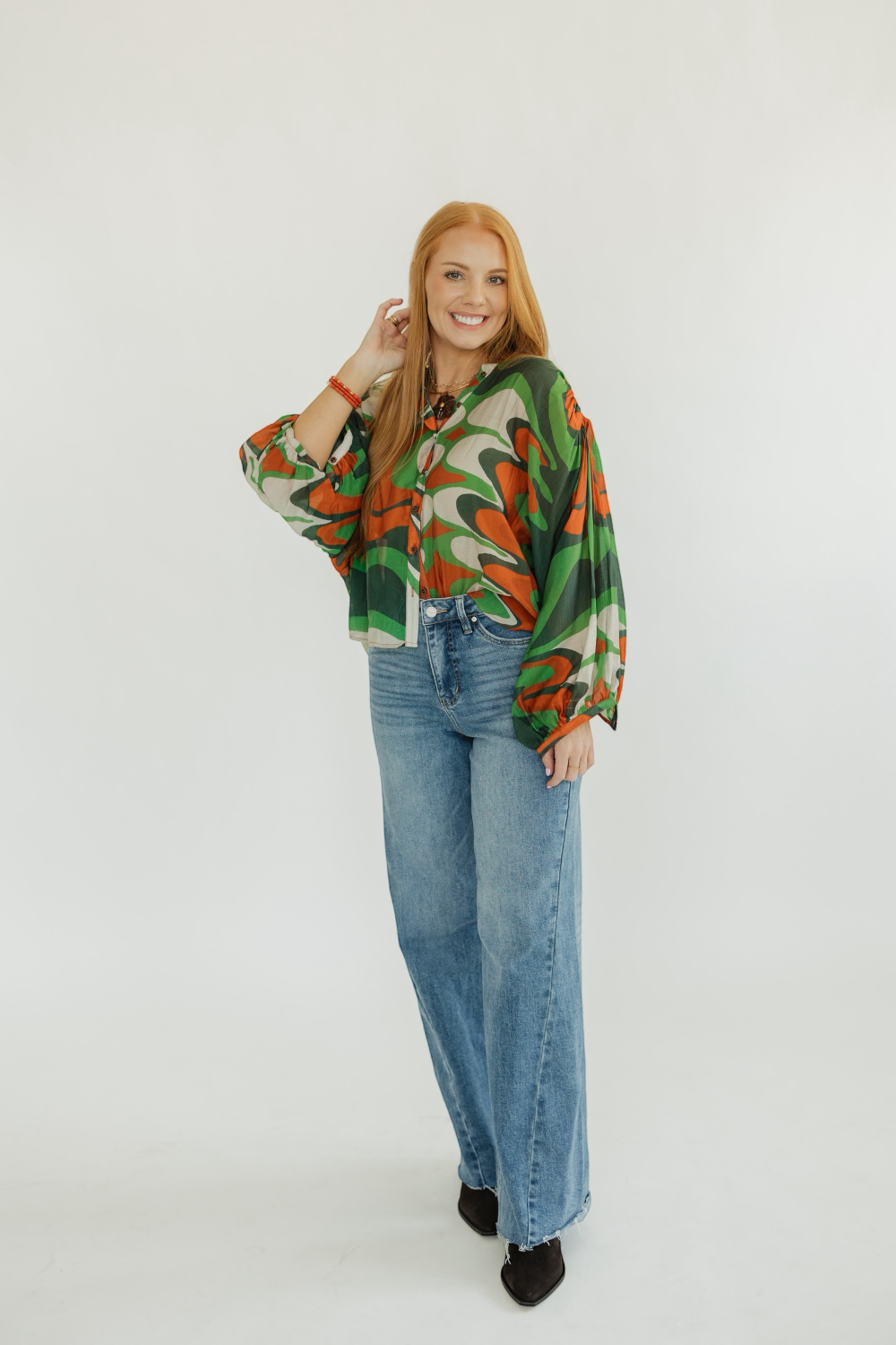 Verdant Flame Blouse