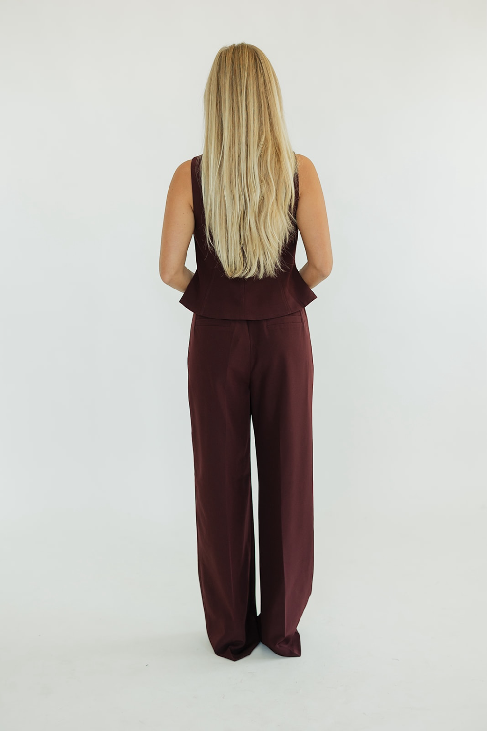 Leanne Wine Peplum Top