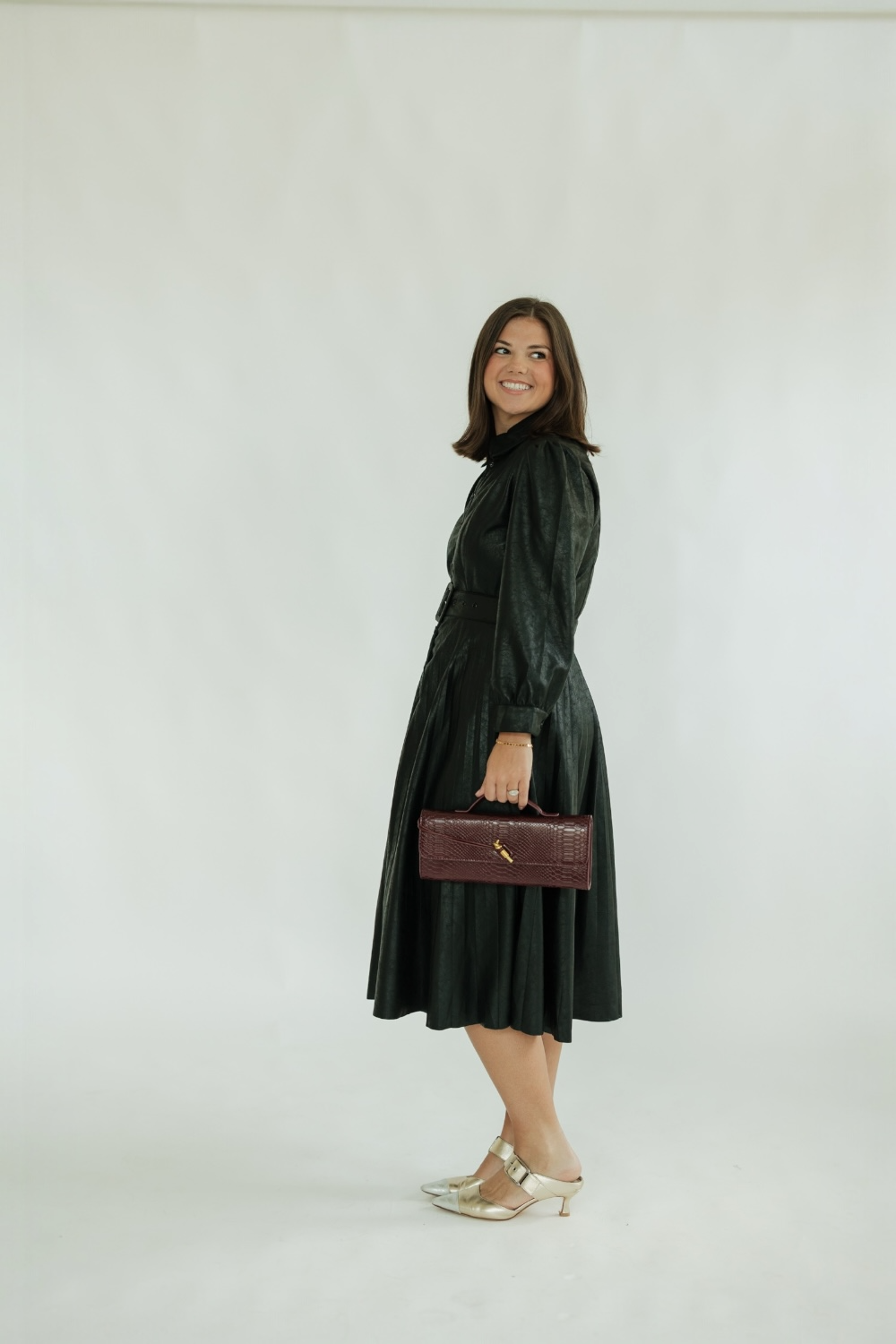 Maxine Black Midi Dress
