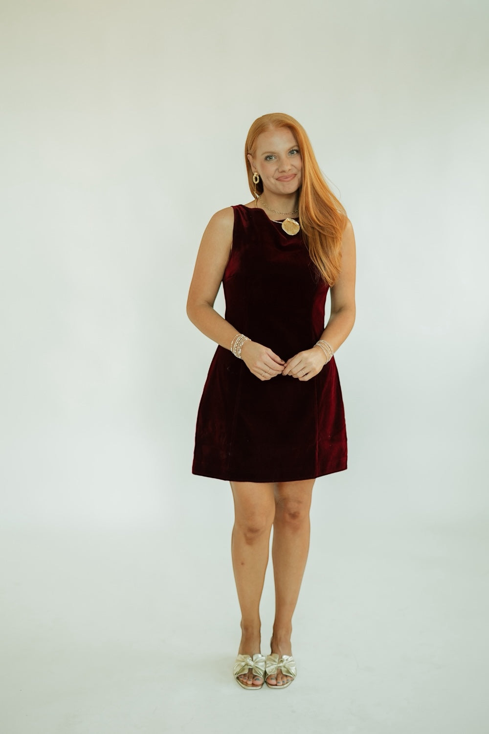 Carmine Burgundy Velvet Dress