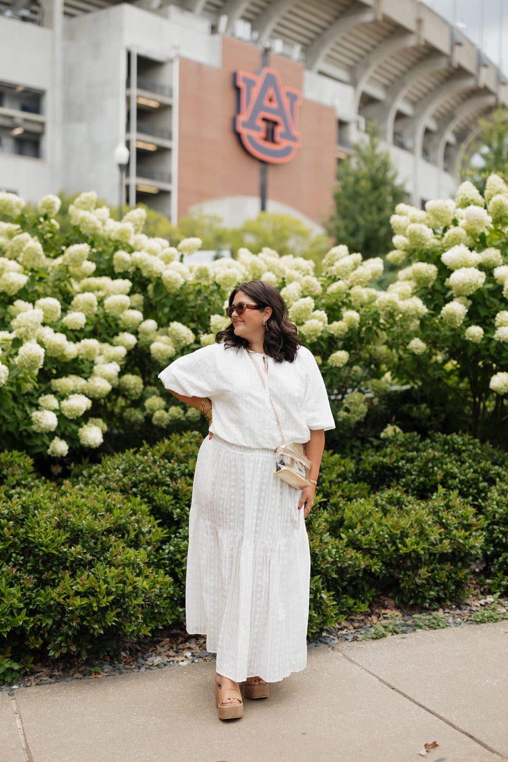 Aerin Solaria Blanc Elastic Waist Midi Skirt (S-3XL)