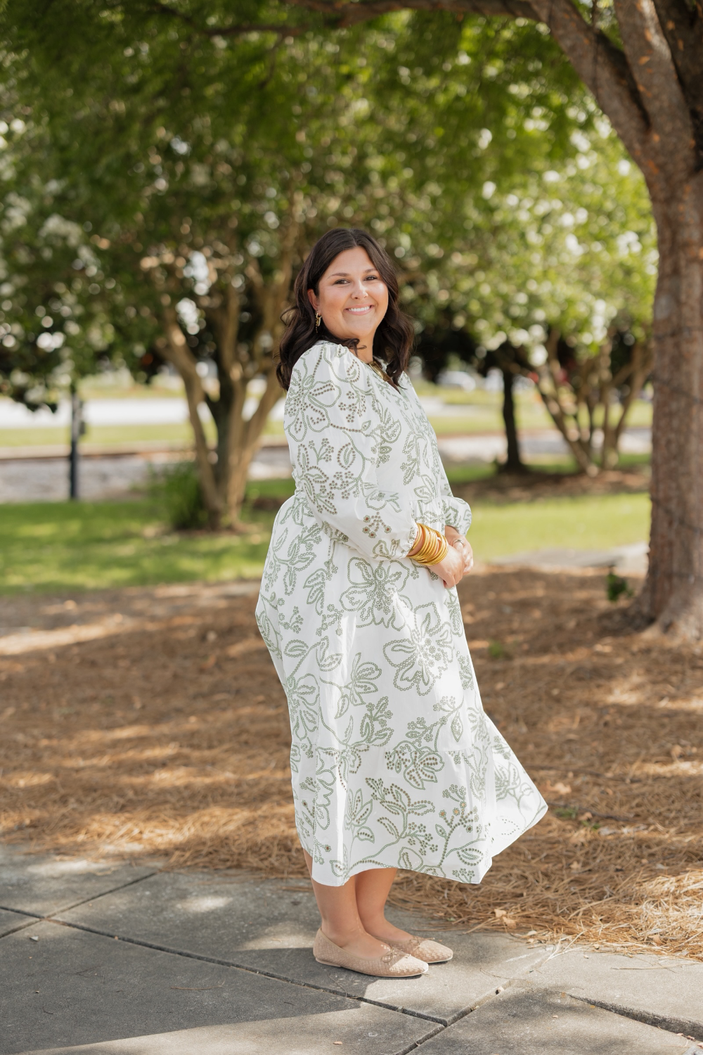 Riley Lacecap White Midi Dress (XS-2XL)