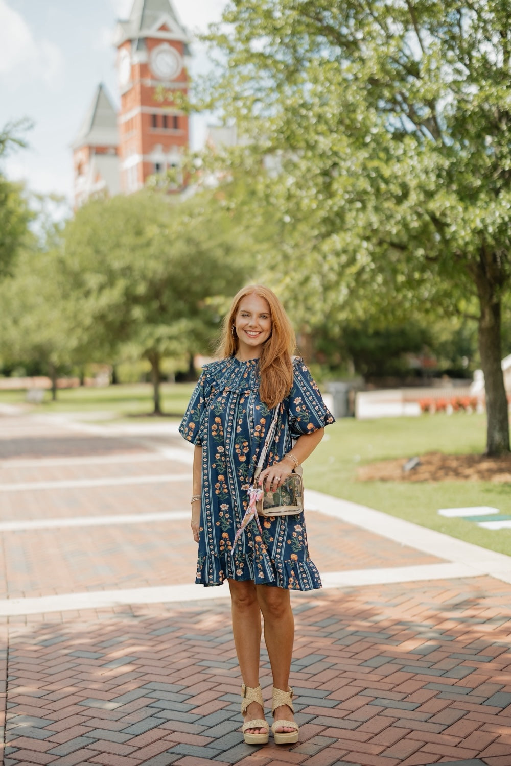 Melinda Navy Floral Mini Dress (S-3XL)