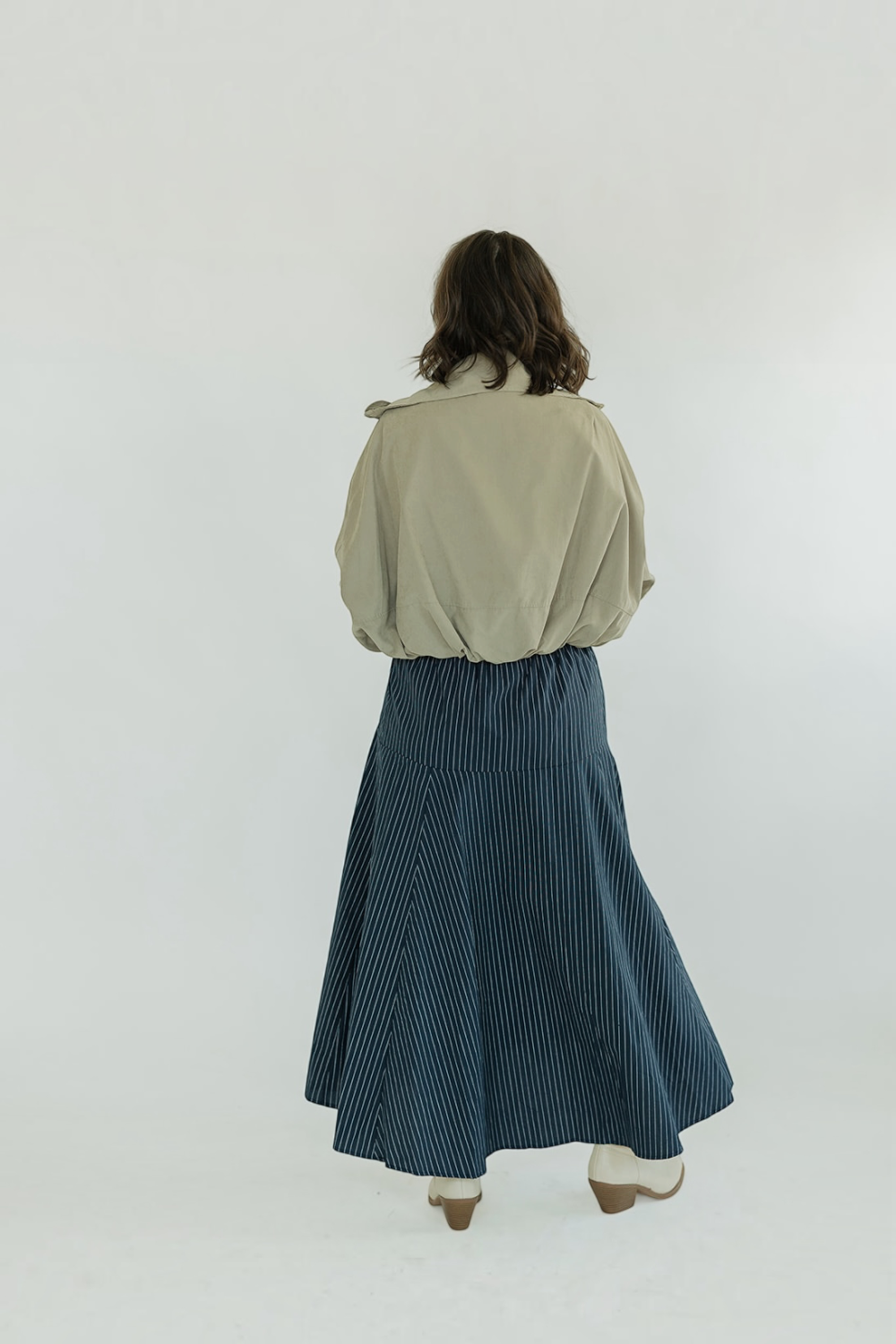 Miriam Navy Stripe Maxi Skirt
