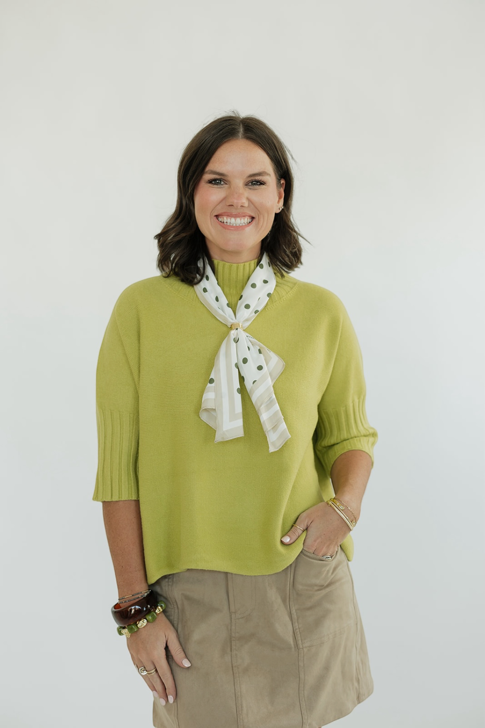 The Maple Turtleneck Sweater in Lime