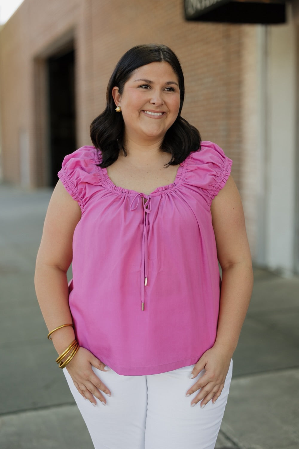 Orchid Pink Cap Sleeve Blouse (S-3XL)
