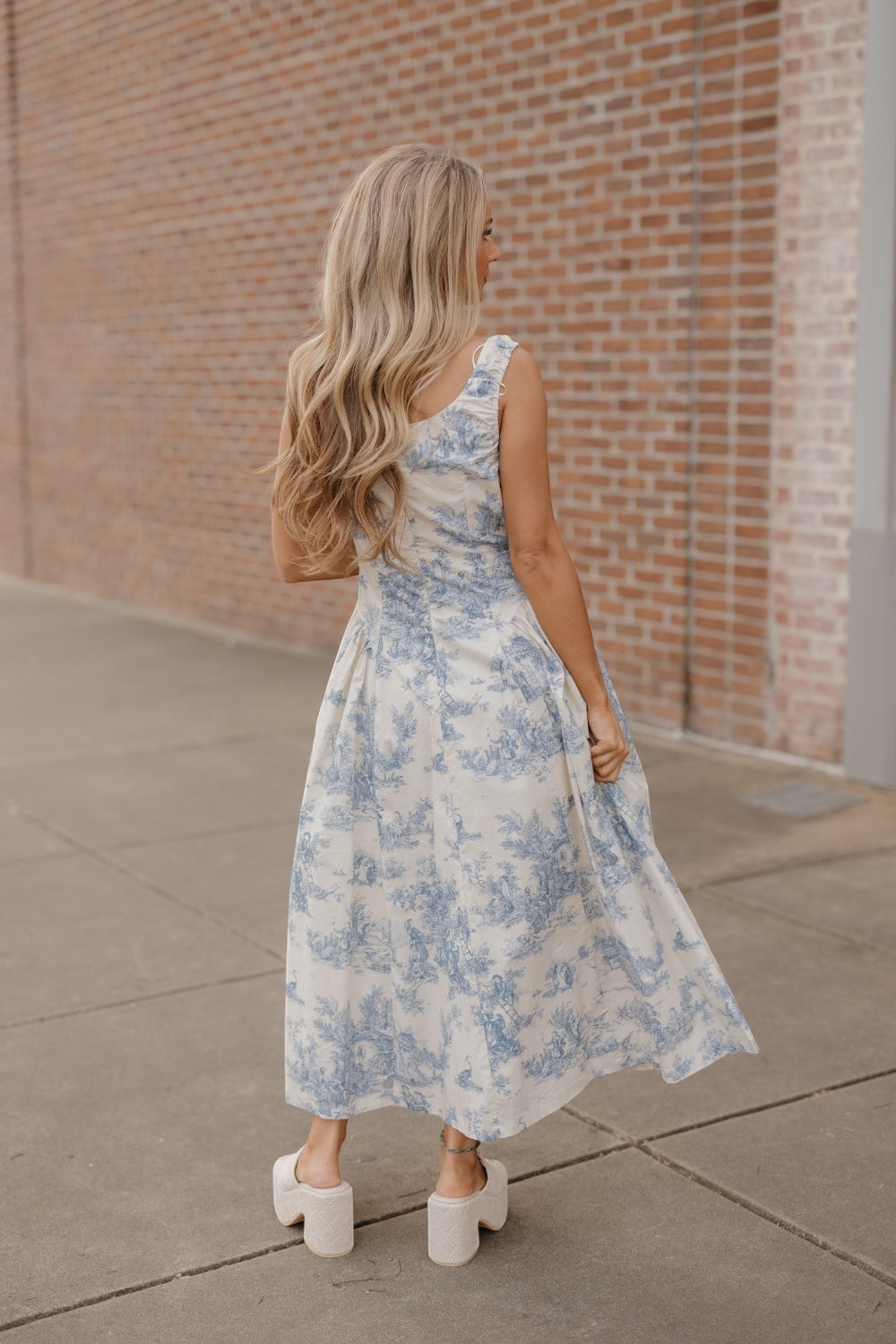 LeeAnn Toile Corset Waist Dress