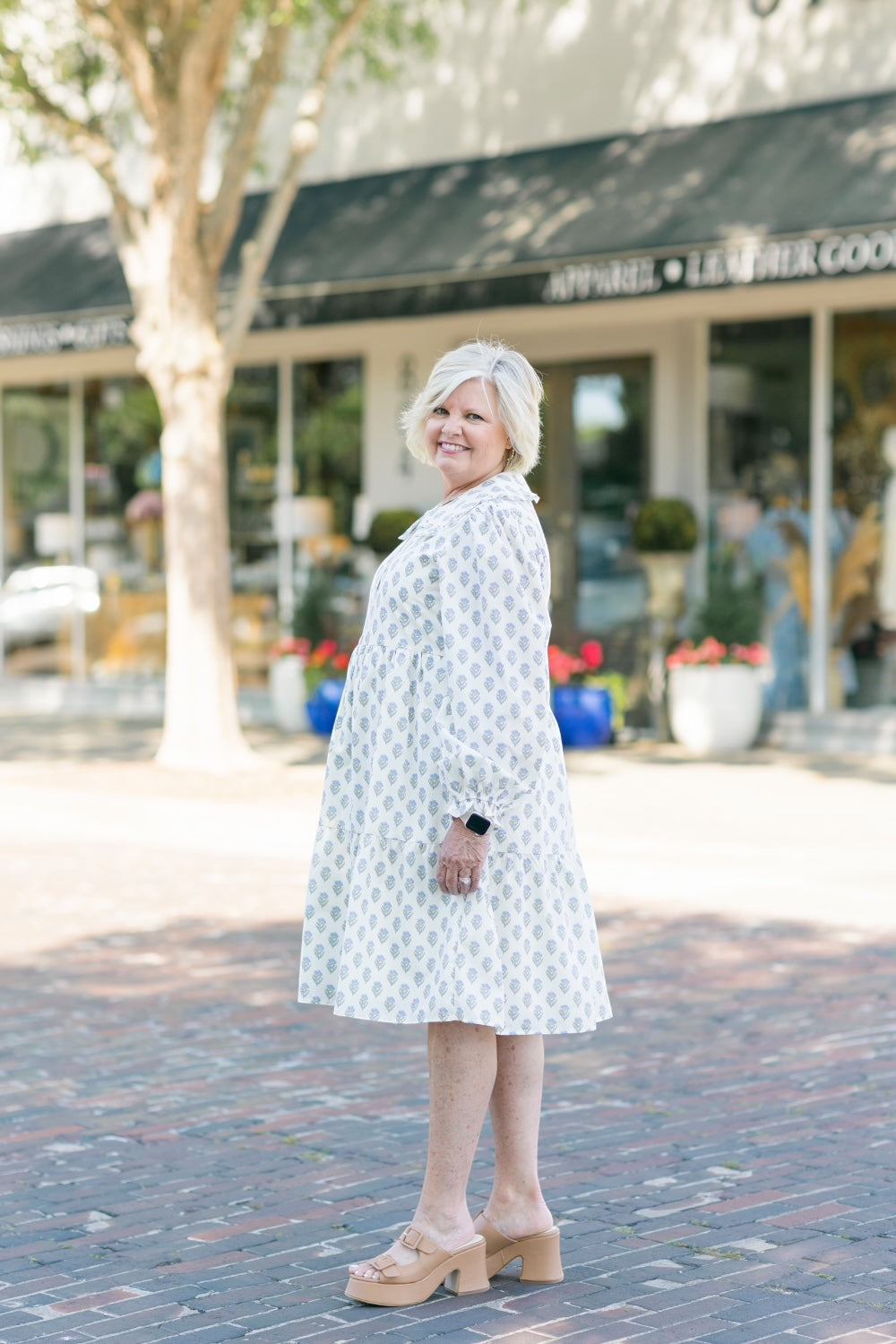 Cindy Floral Collar Midi Dress (S-3XL)