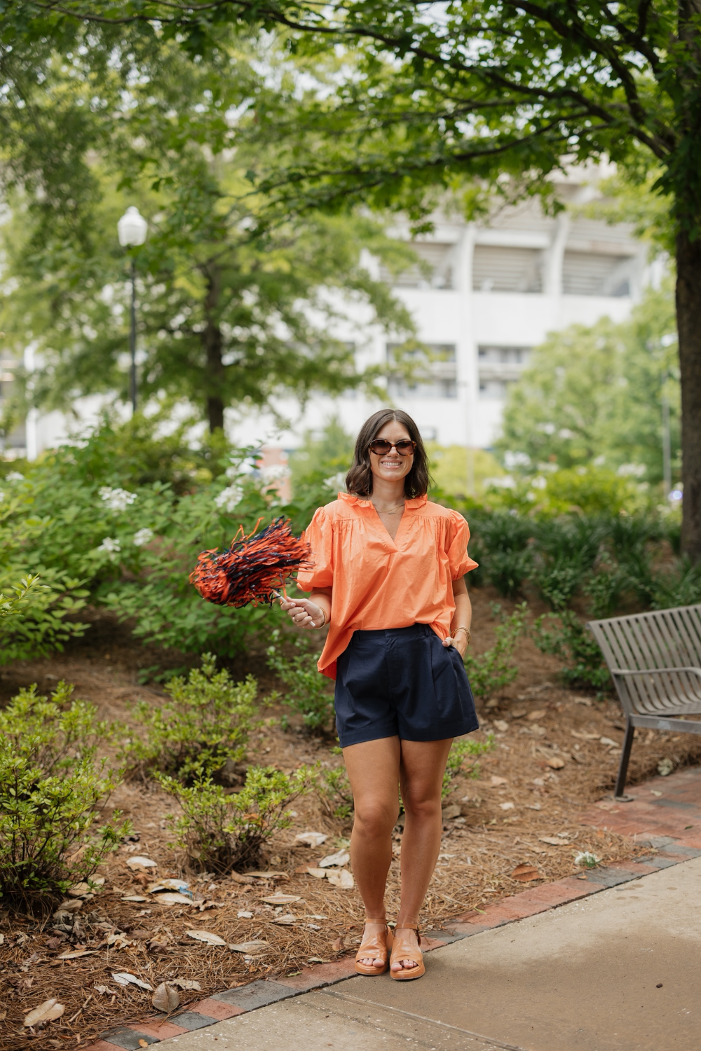 Navy High Waist Shorts