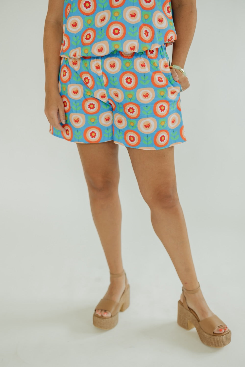 Faye Bloom in Joy Elastic Waist Shorts (S-3XL)