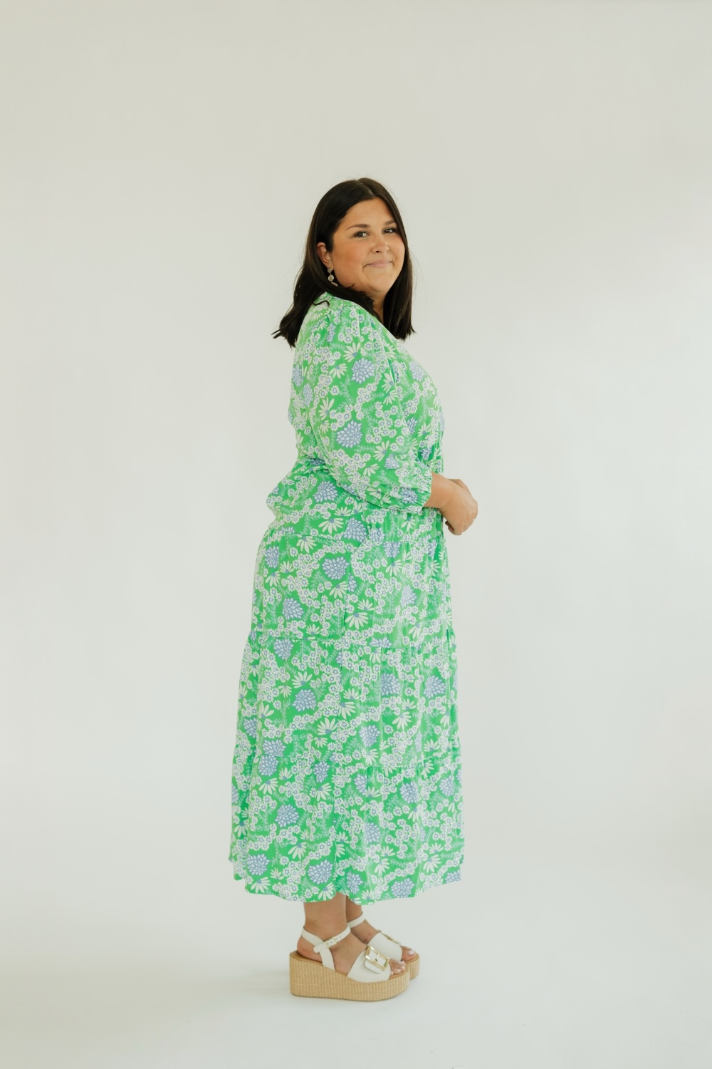 Cameron Daisy Chain Green Midi Dress (XS-2XL) Studio 3:19 Cameron Daisy Chain Green Midi Dress (XS-2XL) Studio 3:19