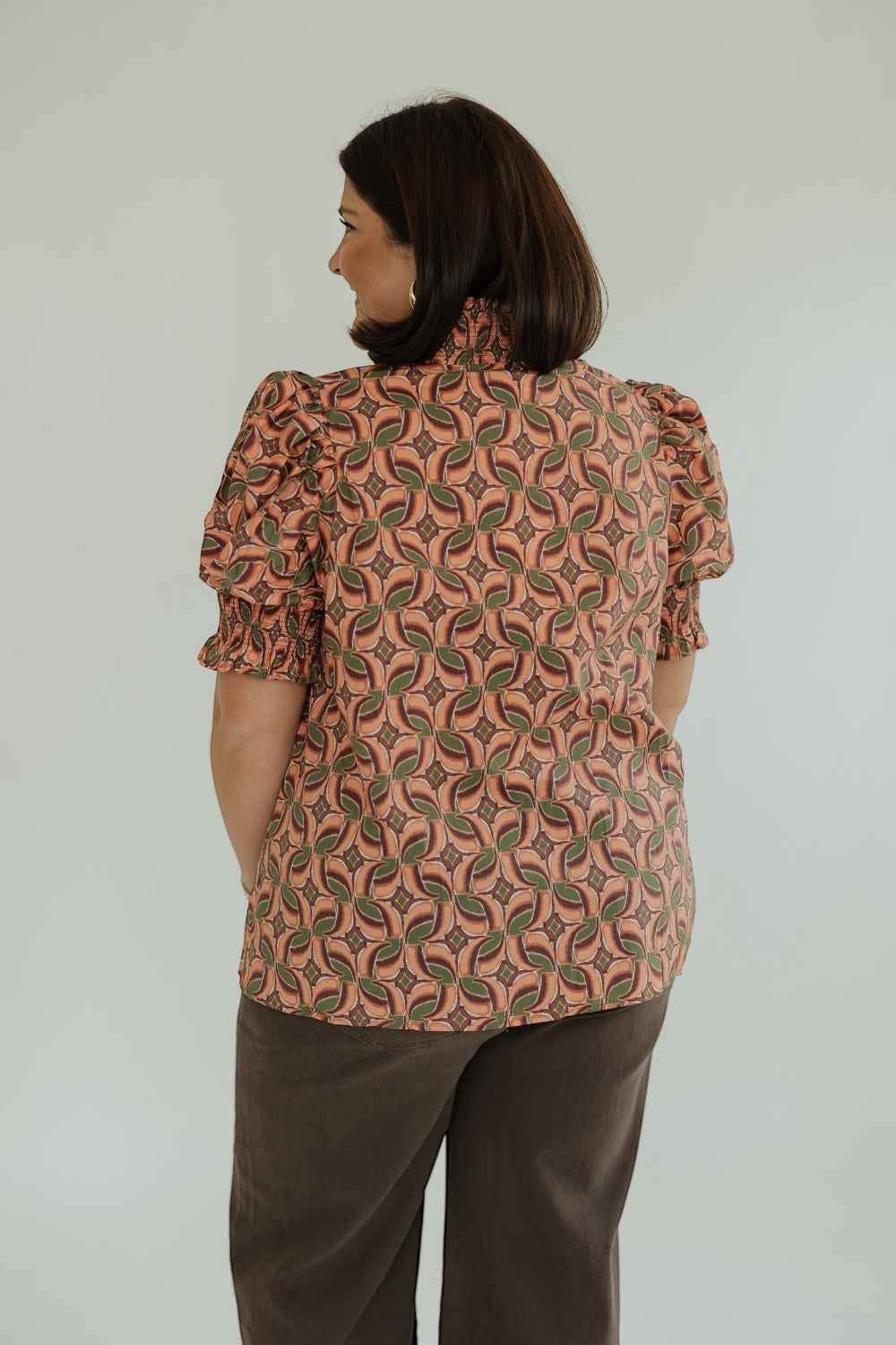 Cota Terra Cotta Print Blouse (S-2XL)