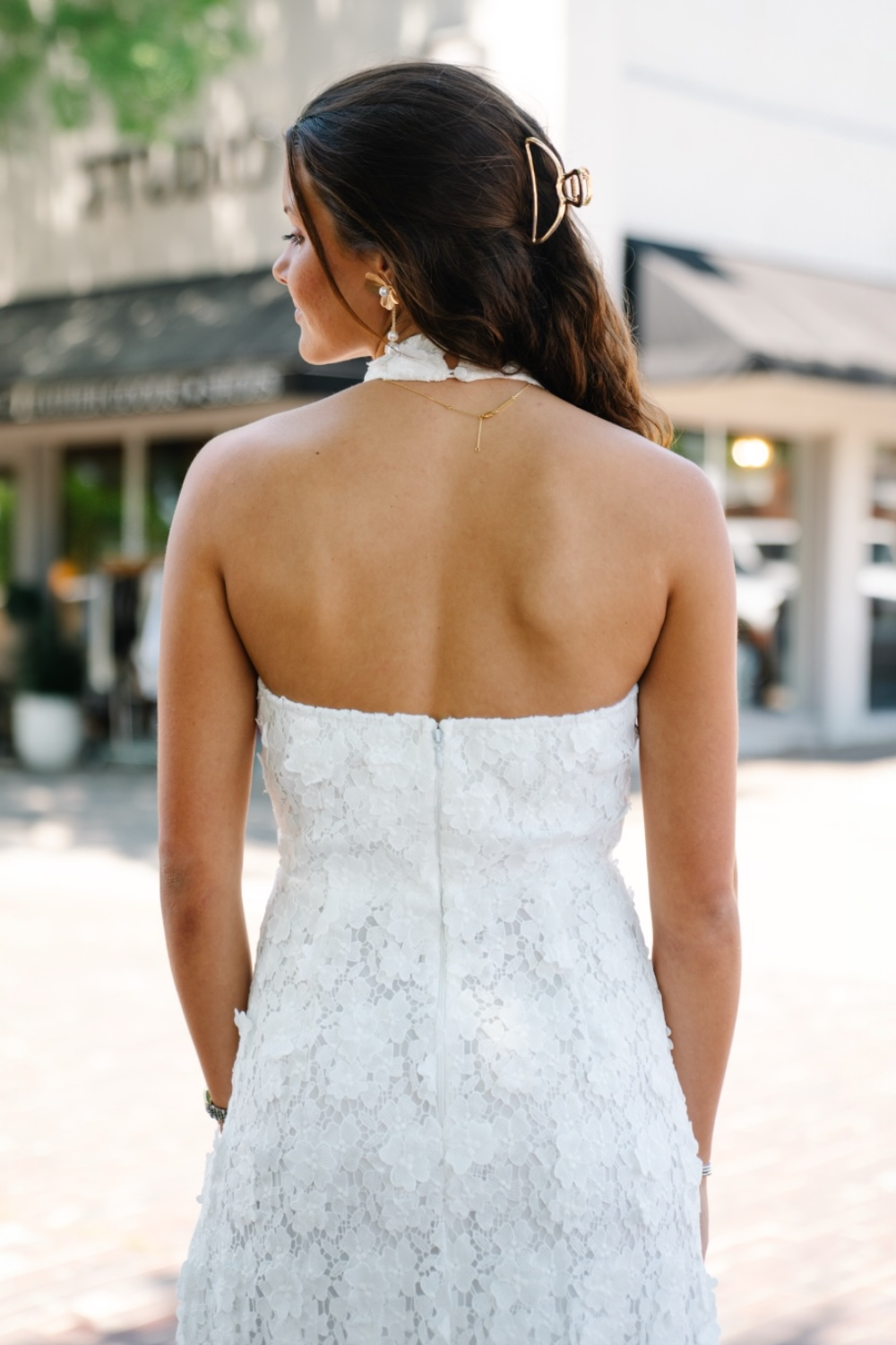Serafina White Halter Midi Dress