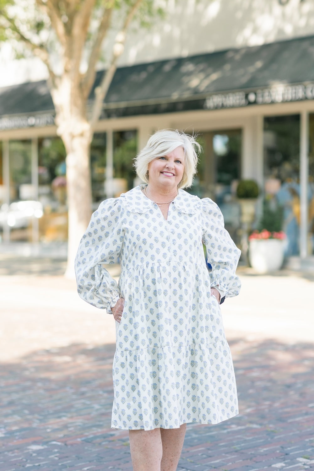 Cindy Floral Collar Midi Dress (S-3XL)