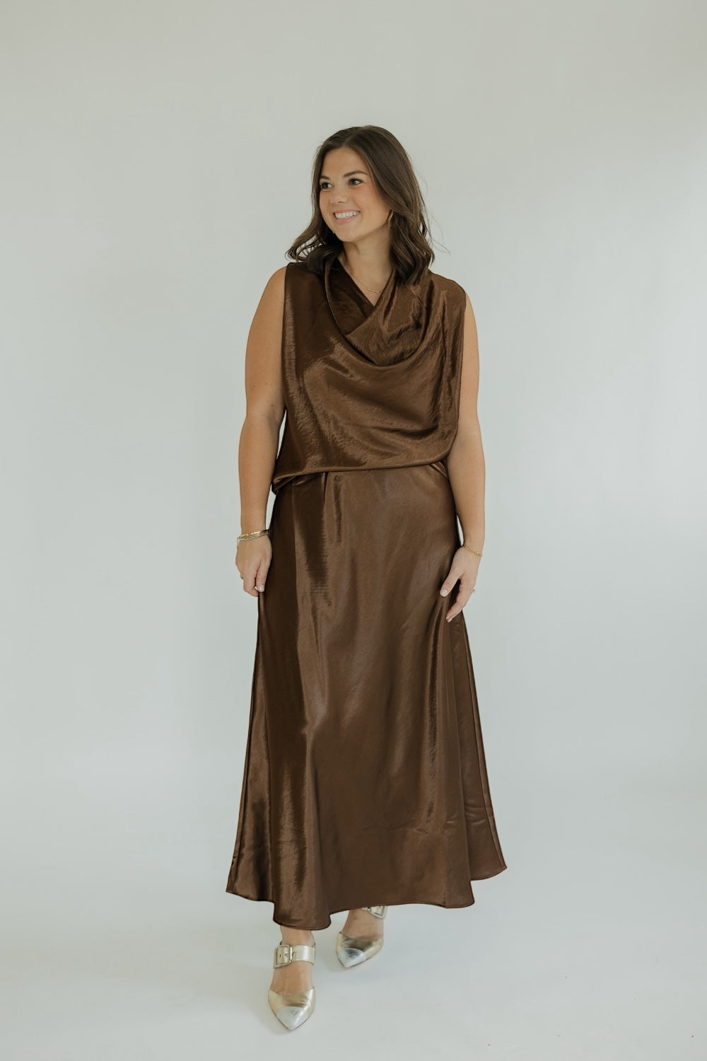 Dorothy Bronze Satin Top