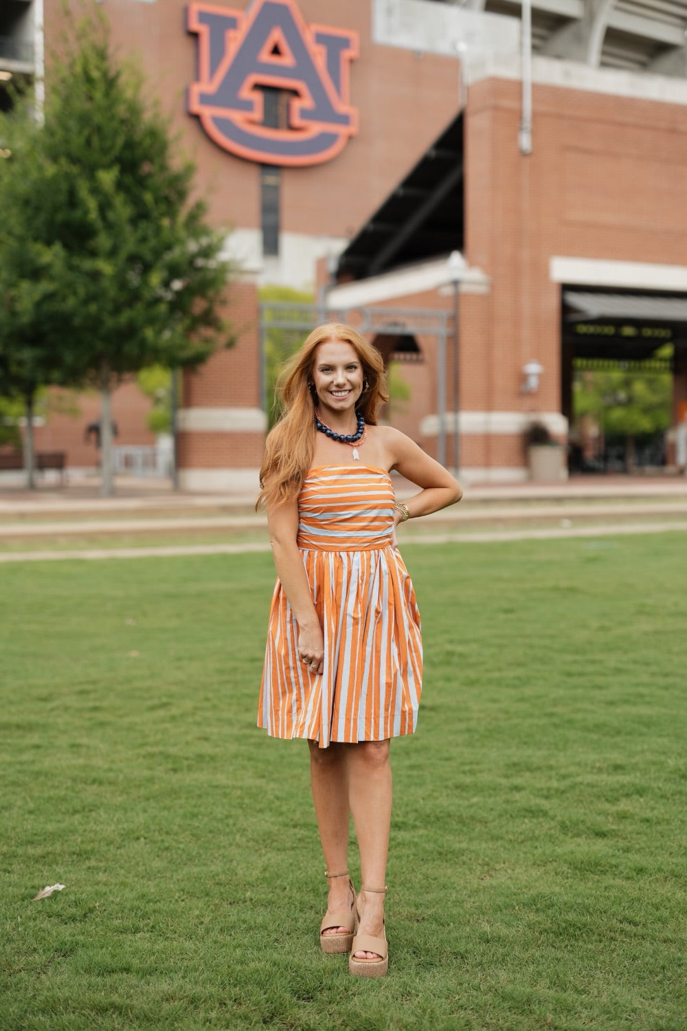 Phoebe Striped Strapless Mini Dress