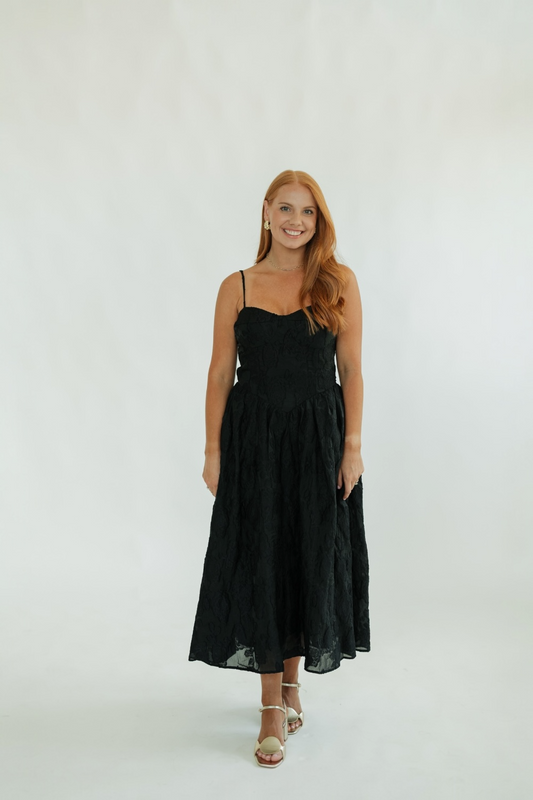 Ingrid Black Midi Dress