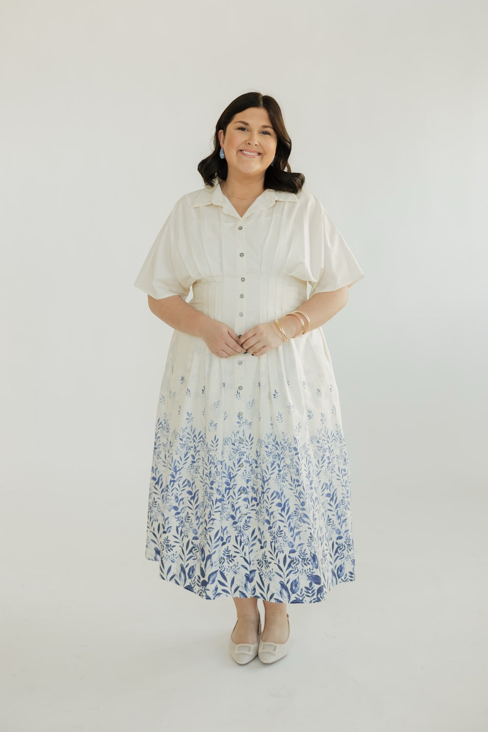 Landrie Floral Border Print Shirt Dress