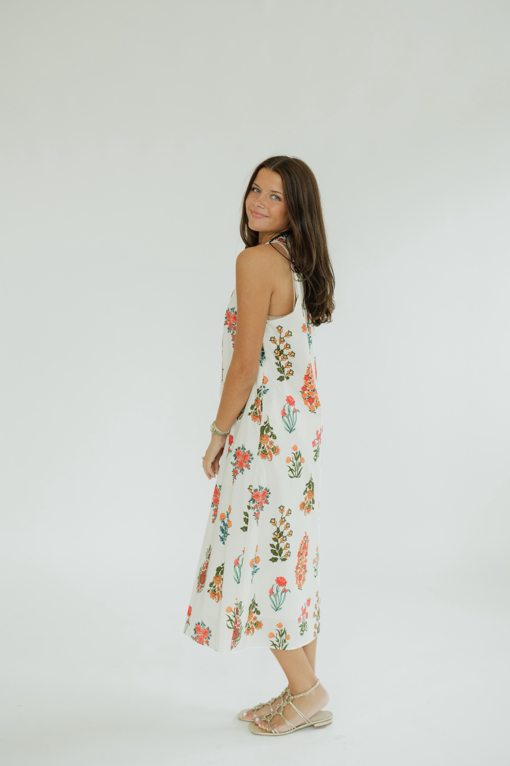 Hanna Floral Halter Midi Dress (XS-XL)