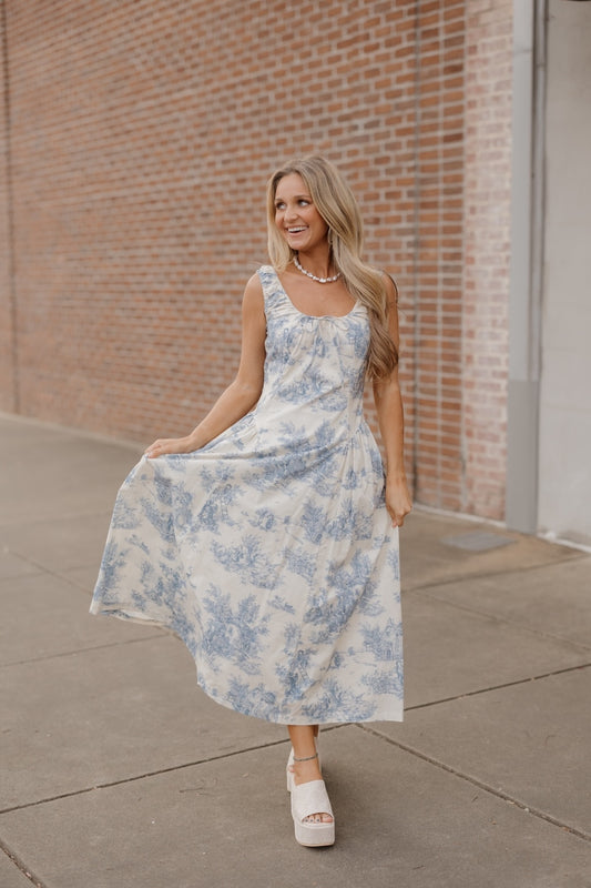 LeeAnn Toile Corset Waist Dress