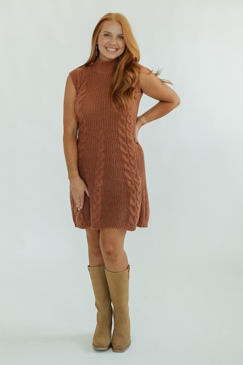Rust Oversized Sweater Dress (S-3XL)