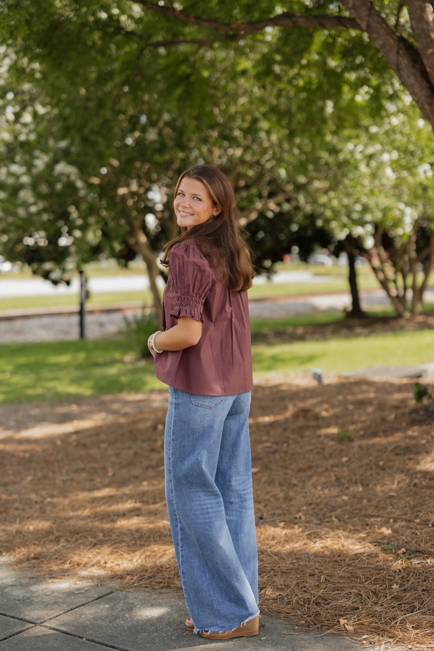 Tucker Plum Tucked Detail Blouse
