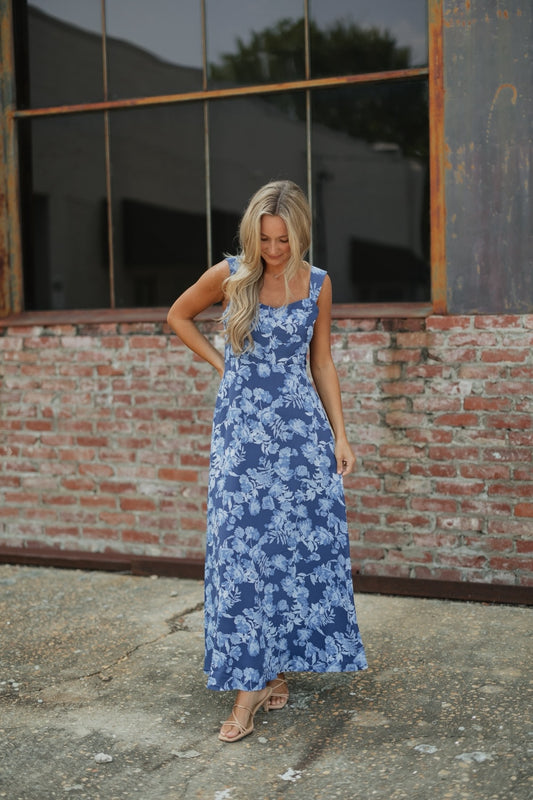 Bary Floral Smocked Maxi Dress (XS-3XL)