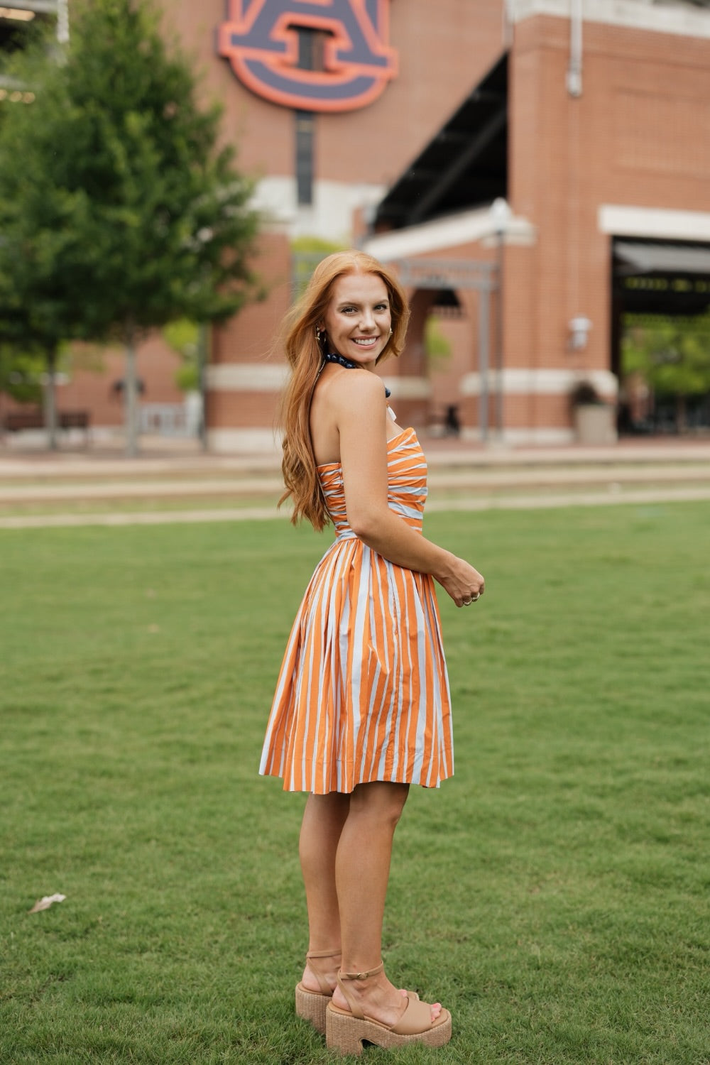 Phoebe Striped Strapless Mini Dress