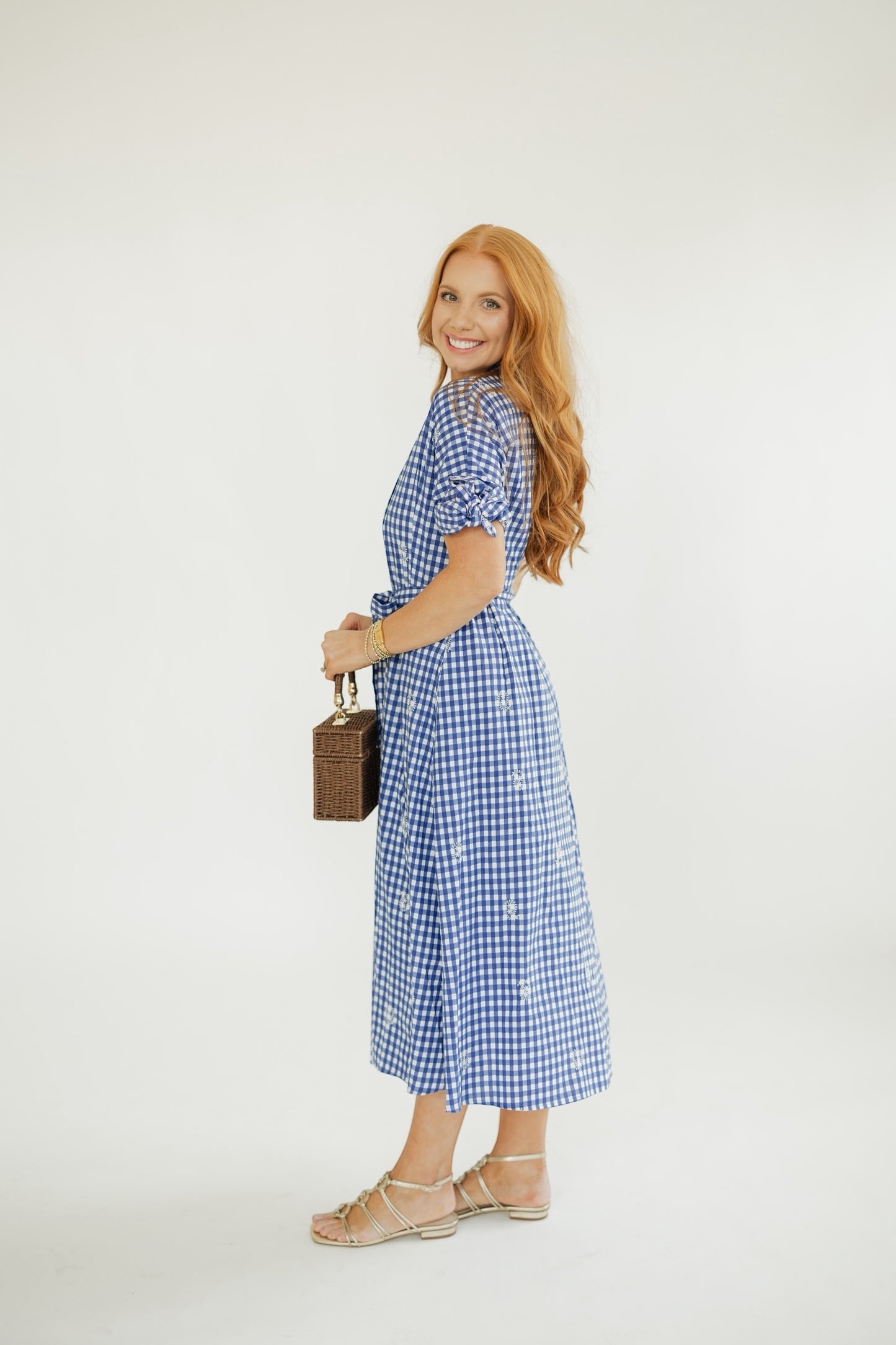 Azure Lace Shirt Midi Dress