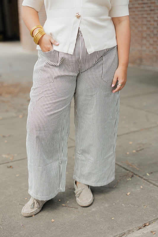Mocha Pinstripe Pant (S-3XL)