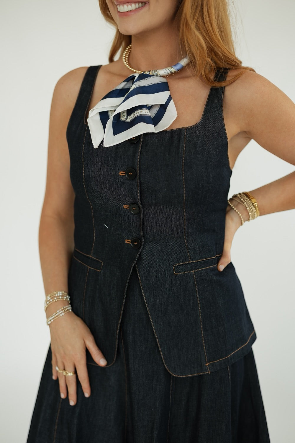 Taylor Dark Denim Vest