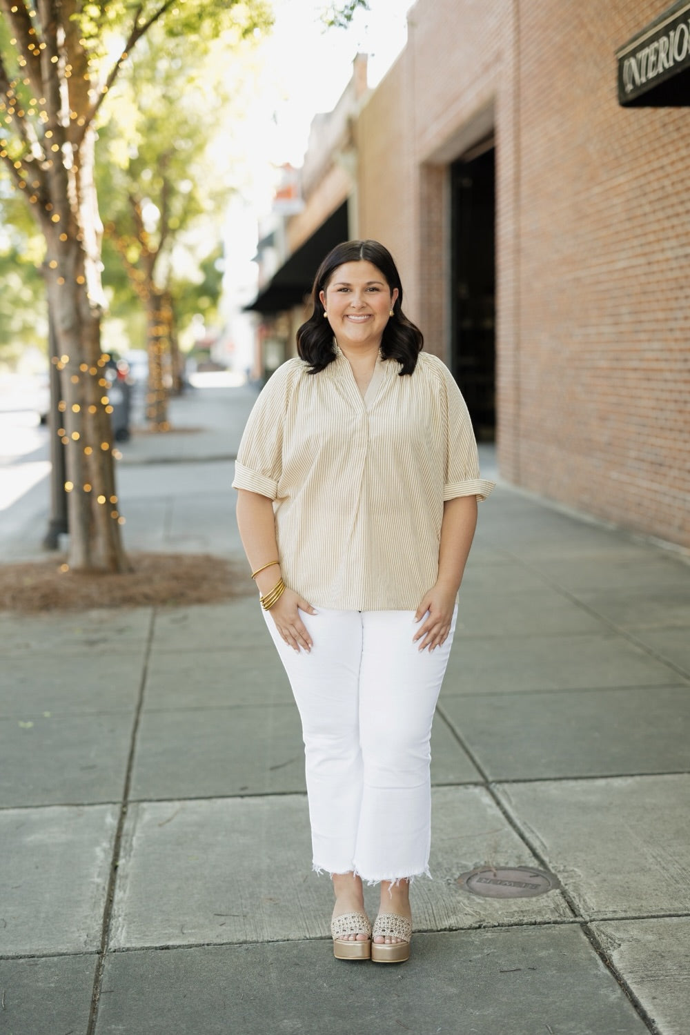Isla Dijon Stripe Blouse