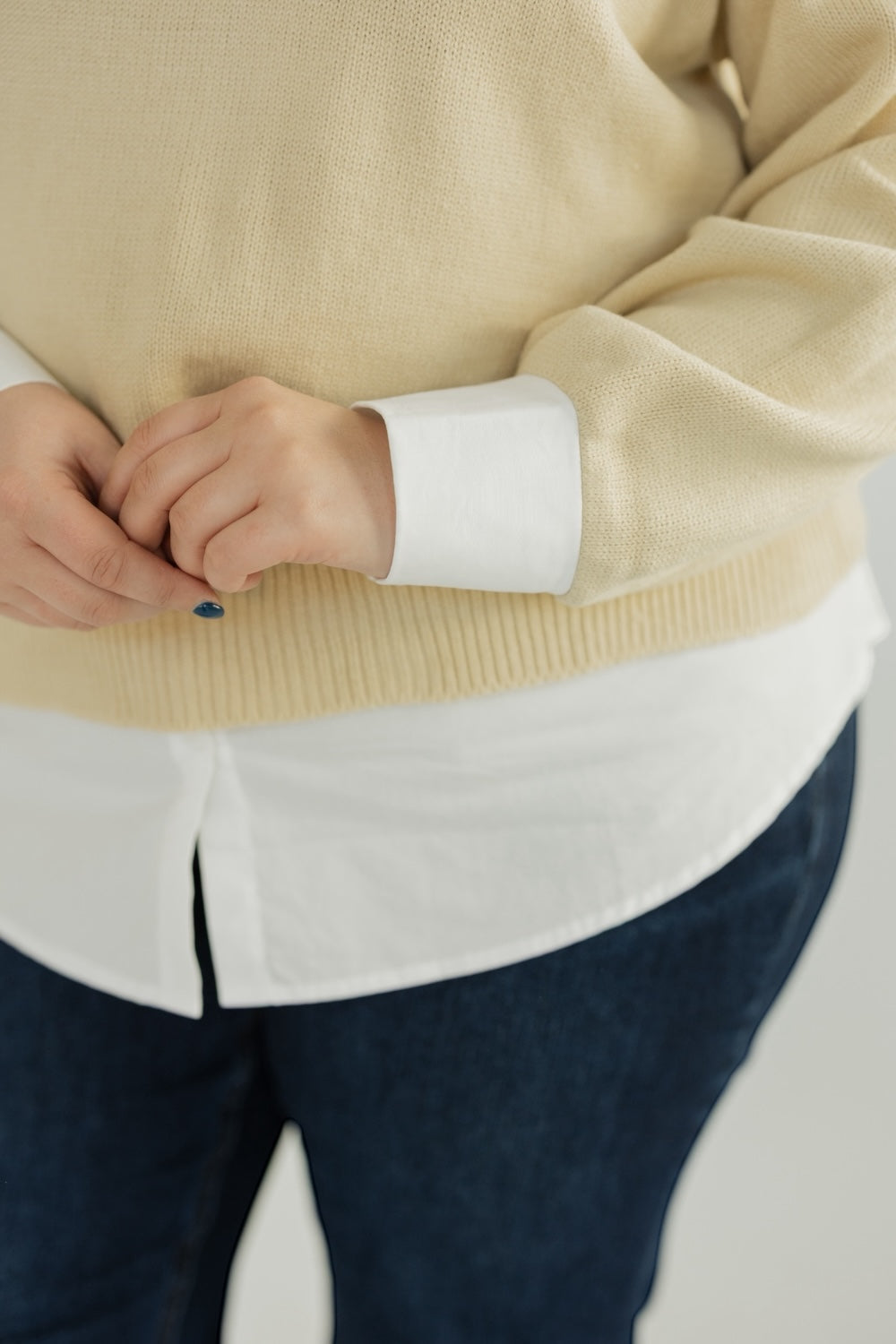 Azira Mix Media Collared Sweater (XS-3XL)