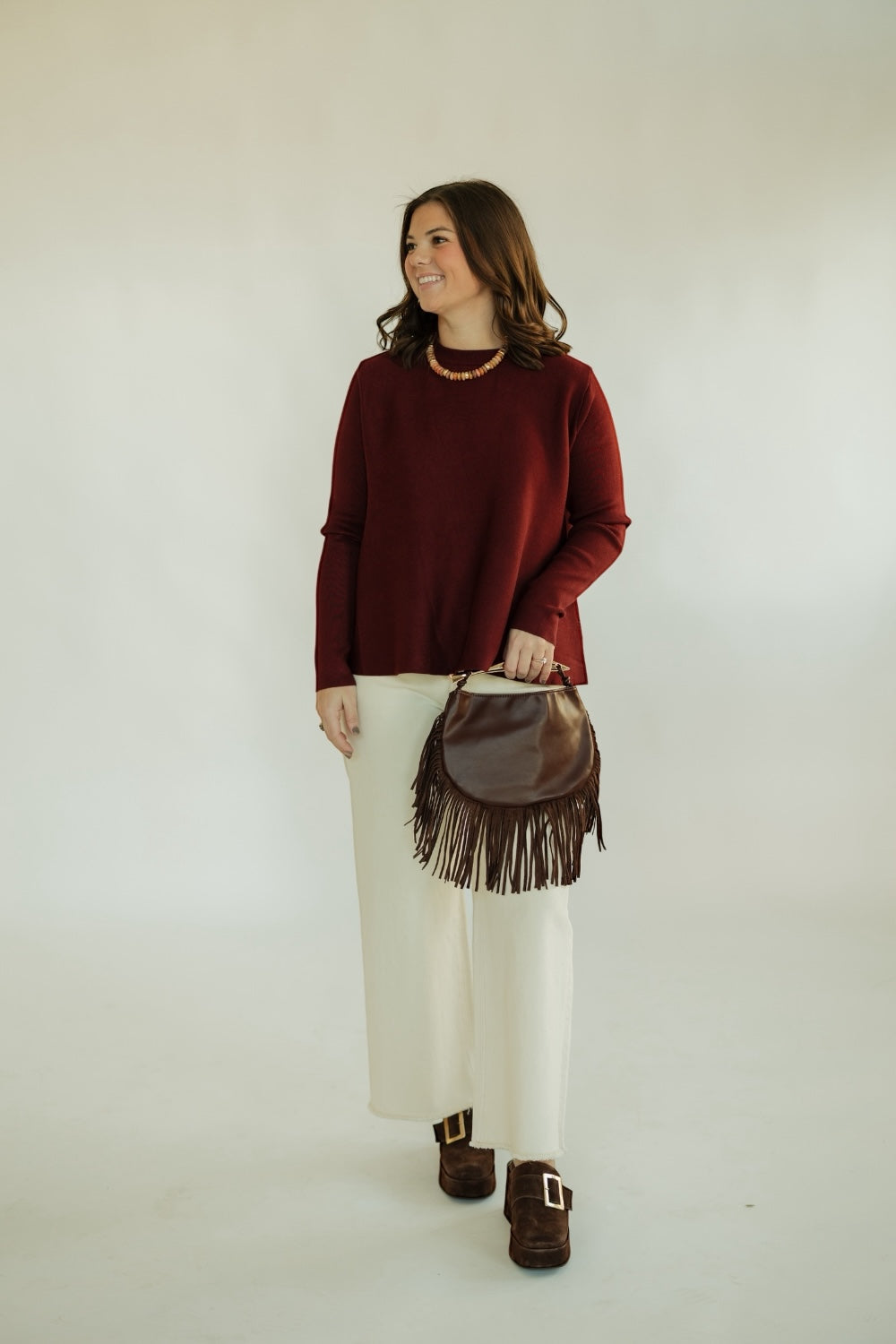Maroon Flared Knit Sweater (S-XL)