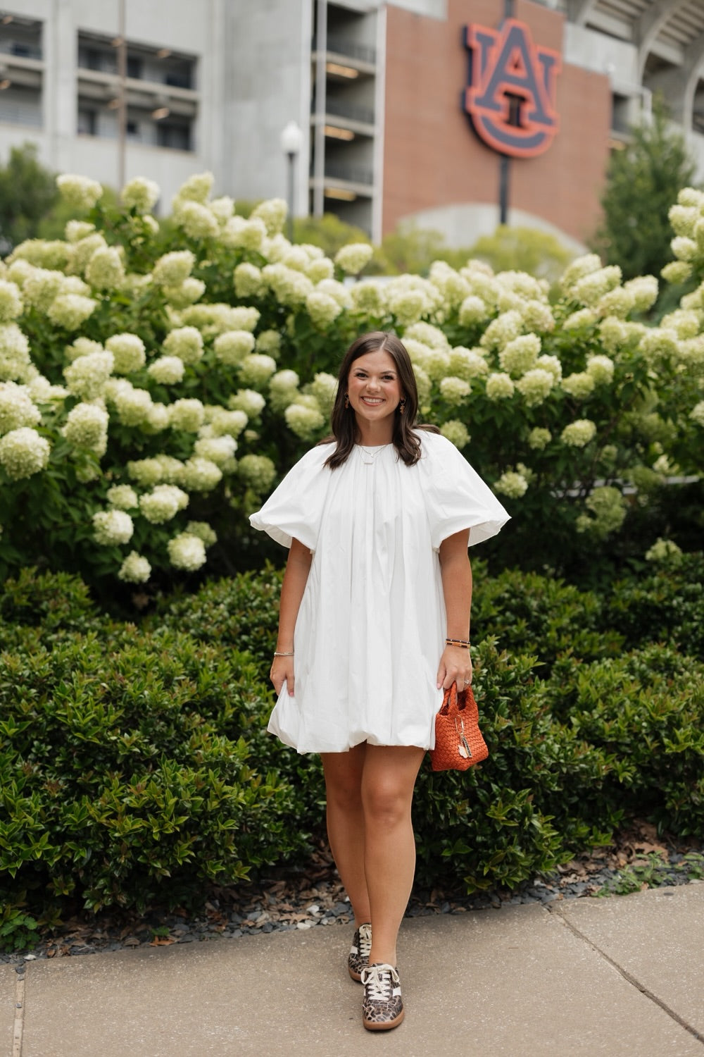 Sadie White Bubble Hem Mini Dress
